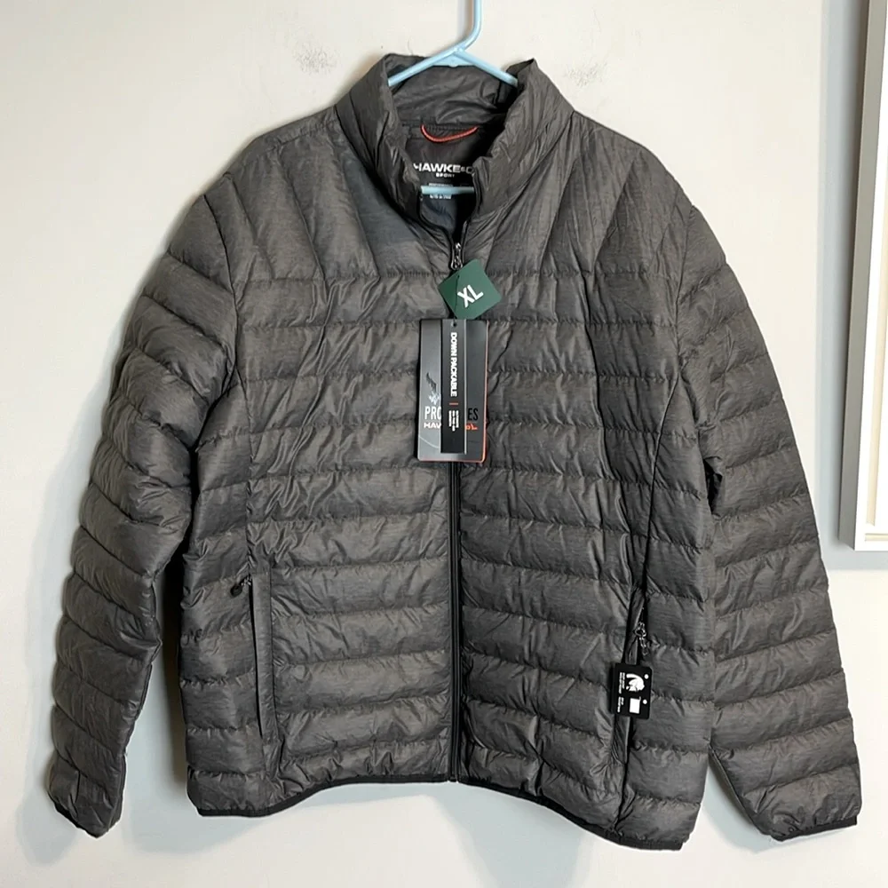 Hawke & Co. sport packable ultralight gray down jacket size extra large - Picture 2 of 11